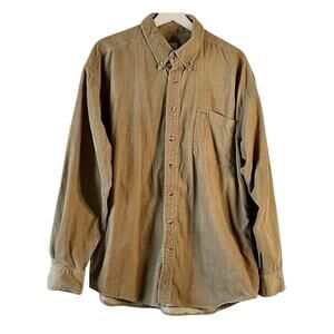Vintage Mens Shirt Extra Large Corduroy Fall Shacket Neutral Outdoors Layering